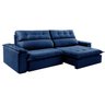 Sofá Retrátil e Reclinável Molas Ensacadas 4 Lugares Rubi Vivaro Decor Suede Azul Marinho - 2