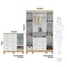 Quarto Infantil com Guarda-roupa 4 Portas e Cômoda com Janelas 100% Mdf Lana Espresso Móveis - 4