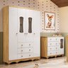 Quarto Infantil com Guarda-roupa 4 Portas e Cômoda com Janelas 100% Mdf Lana Espresso Móveis - 2