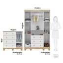Ver imagem 4 de Quarto Infantil com Guarda-Roupa 4 Portas e Cômoda com Janelas 100% MDF Lana Espresso Móveis Branco/