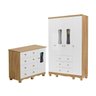 Quarto Infantil com Guarda-roupa 4 Portas e Cômoda com Janelas 100% Mdf Lana Espresso Móveis - 3