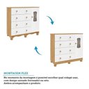 Ver imagem 6 de Quarto Infantil com Guarda-Roupa 4 Portas e Cômoda com Janelas 100% MDF Lana Espresso Móveis Branco/
