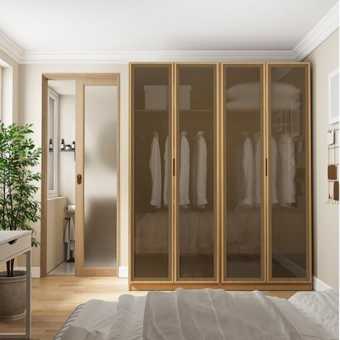Guarda Roupa Casal Modulado 2 Peças 4 Portas 4 Gavetas Jade CabeCasa MadeiraMadeira