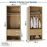 Guarda-roupa Modulado 2 Peças 4 Portas Jade CabeCasa MadeiraOriginals - 10