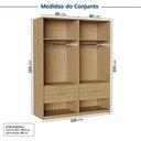 Ver imagem 3 de Guarda-roupa Modulado 2 Peças 4 Portas Jade CabeCasa MadeiraOriginals