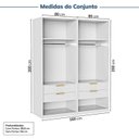 Ver imagem 3 de Guarda-Roupa Planejado 2 Peças 4 Portas Jade CabeCasa MadeiraOriginals Branco/Fosco/Avelã