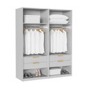 Ver imagem 5 de Guarda-Roupa Planejado 2 Peças 4 Portas Jade CabeCasa MadeiraOriginals Cinza/Urbano/Avelã