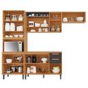 Ver imagem 5 de Cozinha Modulada 4 Peças 10 Portas 2 Gavetas e Nicho para Forno Napoles Cinza/Cinamomo/Grafite Intenso