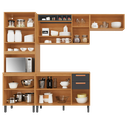 Ver imagem 5 de Cozinha Modulada 4 Peças 10 Portas 2 Gavetas e Nicho para Forno Napoles Cinza/Cinamomo/Grafite Intenso