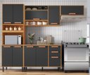 Ver imagem 1 de Cozinha Modulada 4 Peças 10 Portas 2 Gavetas e Nicho para Forno Napoles Cinza/Cinamomo/Grafite Intenso