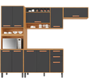 Ver imagem 3 de Cozinha Modulada 4 Peças 10 Portas 2 Gavetas e Nicho para Forno Napoles Cinza/Cinamomo/Grafite Intenso