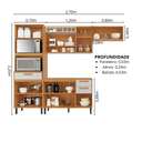 Ver imagem 4 de Cozinha Modulada Compacta 4 Peças 9 Portas 3 Gavetas e Nicho para 2 Fornos Nápoles Itatiaia Branco/Cinamomo/Off White