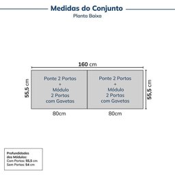 Guarda-roupa Modulado 4 Peças 8 Portas Jade CabeCasa MadeiraMadeira - 2