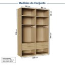 Ver imagem 3 de Guarda Roupa Planejado Casal 4 Peças 8 Portas Jade CabeCasa MadeiraOriginals Amarelo/Avelã