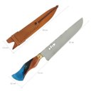 Ver imagem 5 de Faca Artesanal Churrasco Santinha 10' Cabo Híbrido Nossa Senhora Aparecida Aço Inox 3mm Naipes