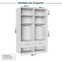 Ver imagem 3 de Guarda-Roupa Planejado 4 Peças 8 Portas Jade CabeCasa MadeiraOriginals Branco/Fosco/Avelã