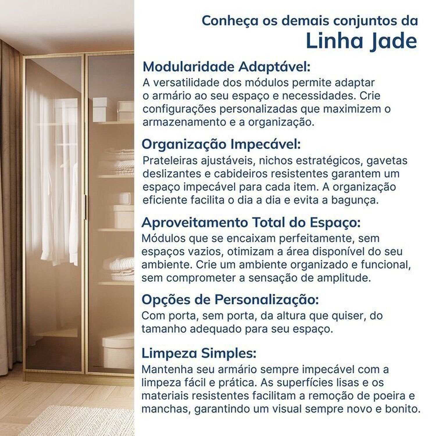 Guarda-roupa Modulado 4 Peças 8 Portas Jade Cabecasa Madeiramadeira - 14