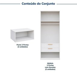 Guarda-roupa Modulado 4 Peças 8 Portas Jade Cabecasa Madeiramadeira - 4