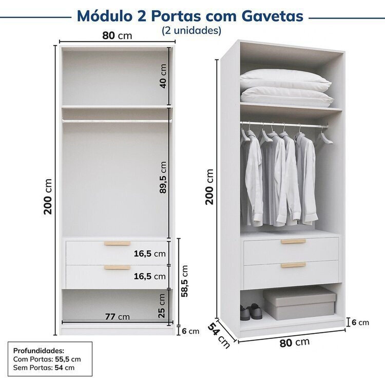 Guarda-roupa Modulado 4 Peças 8 Portas Jade Cabecasa Madeiramadeira - 11