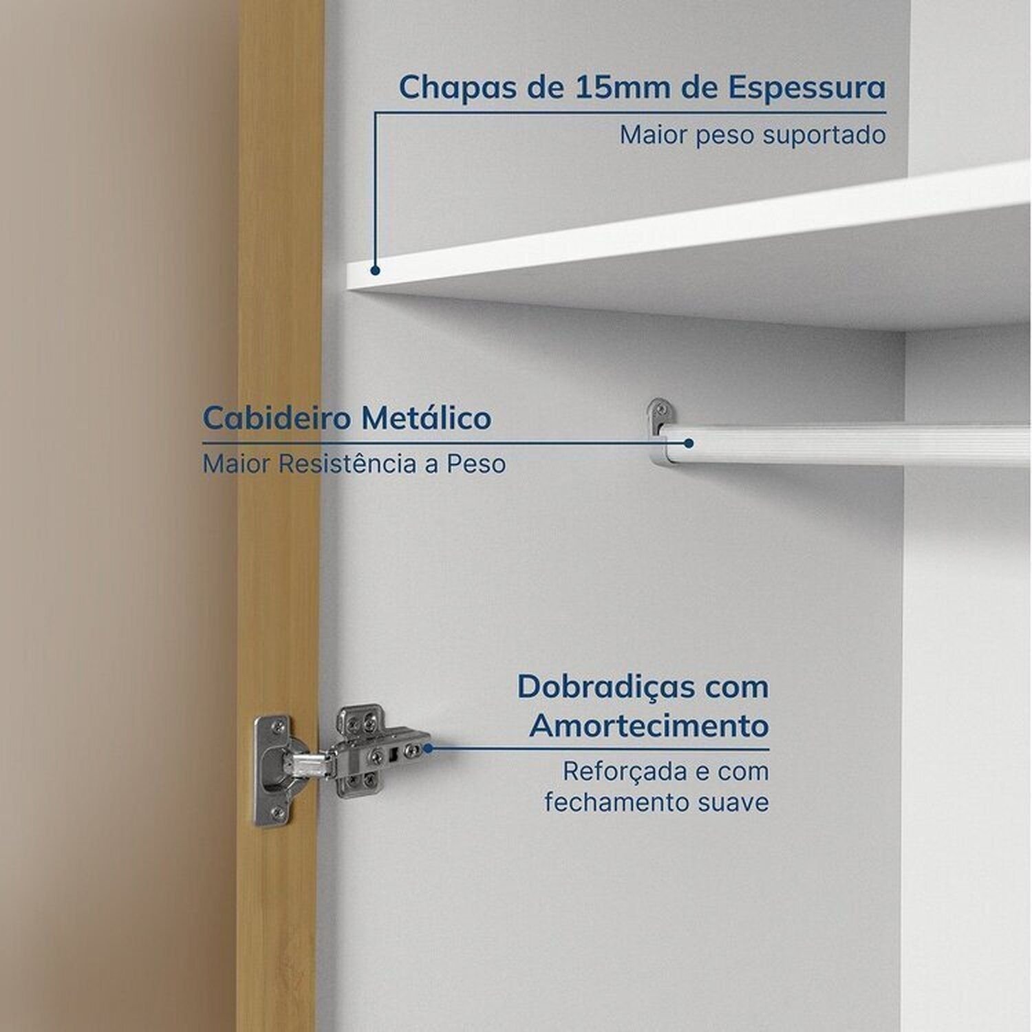 Guarda-roupa Modulado 4 Peças 8 Portas Jade Cabecasa Madeiramadeira - 8