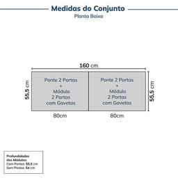 Guarda-roupa Modulado 4 Peças 8 Portas Jade Cabecasa Madeiramadeira - 2