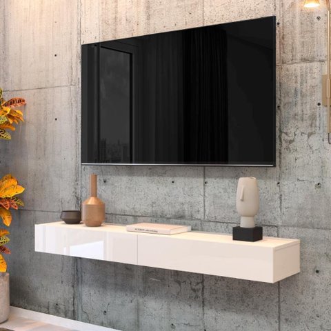 Rack Suspenso Para Painel Ou Tv Até 75" 2 Portas 1,60m