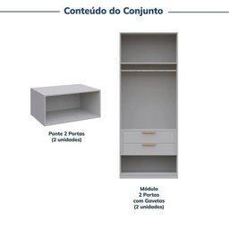 Guarda-roupa Modulado 4 Peças 8 Portas Jade CabeCasa MadeiraMadeira - 4