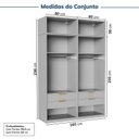 Ver imagem 3 de Guarda-roupa Modulado 4 Peças 8 Portas Jade CabeCasa MadeiraOriginals