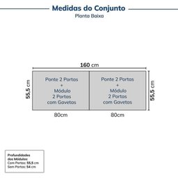 Guarda-roupa Modulado 4 Peças 8 Portas Jade CabeCasa MadeiraMadeira - 2