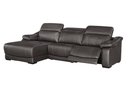 Ver imagem 1 de Sofá Andreas Reclinável 2 Lugares + Chaise Fixo Couro Preto 303cm - 69605