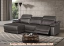 Ver imagem 4 de Sofá Andreas Reclinável 2 Lugares + Chaise Fixo Couro Preto 303cm - 69605