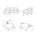 Ver imagem 5 de Sofá Andreas Reclinável 2 Lugares + Chaise Fixo Couro Preto 303cm - 69605