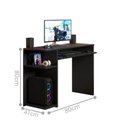 Ver imagem 2 de Mesa Gamer Retangular Poláris sem Gavetas MDP 80cm Preto