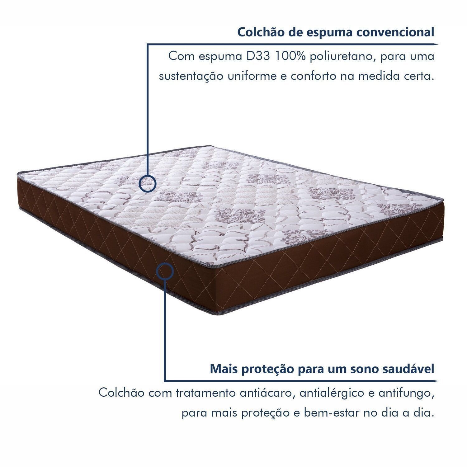 Colchão de Casal 138x188x14cm D33 Millenium Colchoart Marrom