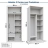 Guarda-roupa Modulado 2 Peças 4 Portas Jade CabeCasa MadeiraOriginals - 9