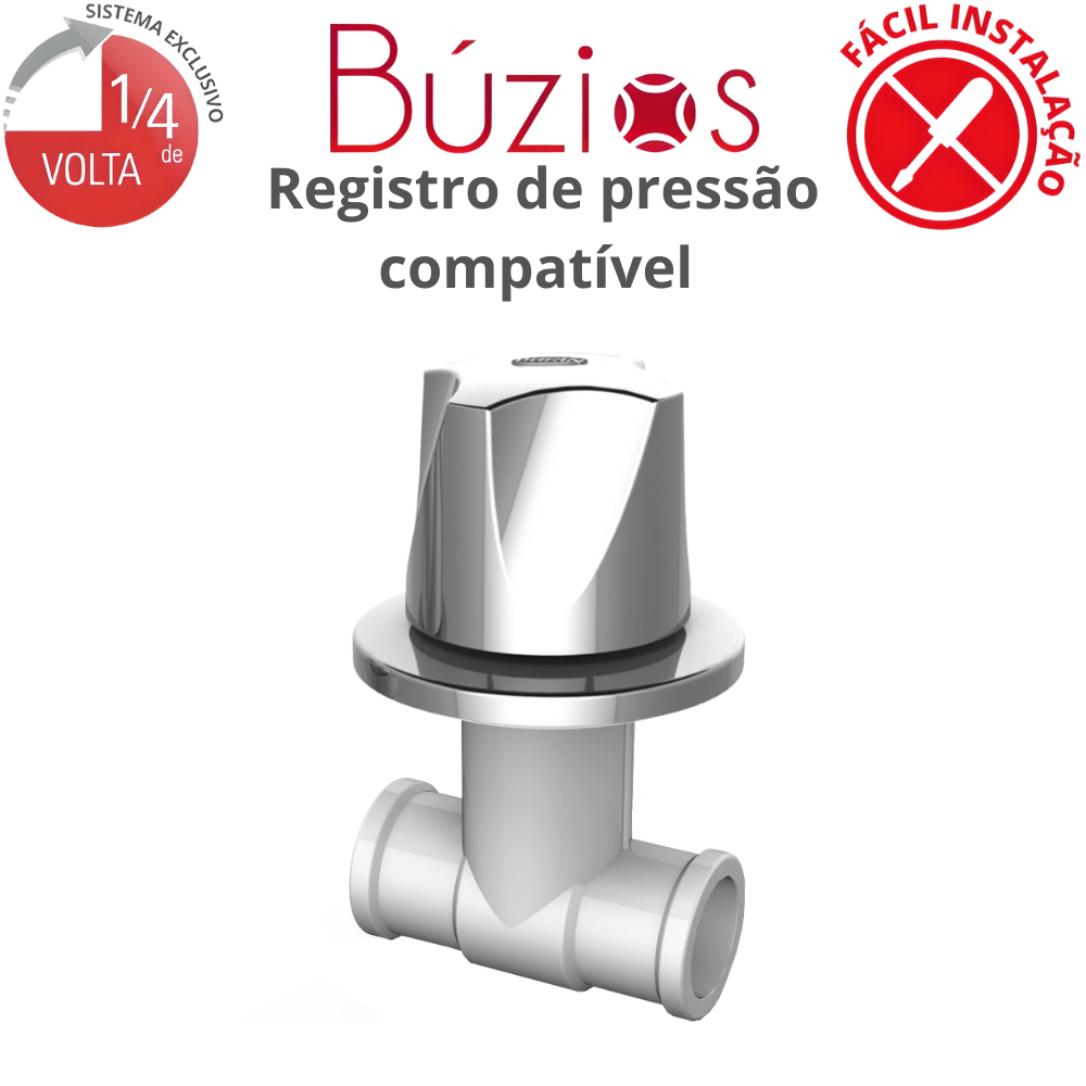 Reparo para Registro de Pressão com Canopla Búzios Luxo Cor Cromado Durín - 3