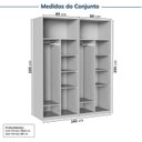 Ver imagem 3 de Guarda Roupa Planejado 2 Peças 4 Portas Jade CabeCasa MadeiraOriginals Cinza/Urbano/Avelã