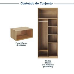 Guarda-roupa Modulado 4 Peças 8 Portas Jade Cabecasa Madeiramadeira - 4