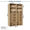 Guarda-roupa Modulado 4 Peças 8 Portas Jade CabeCasa MadeiraOriginals - 3