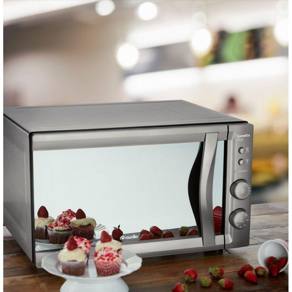 Forno Elétrico 44 Litros Sonetto Grill Espelhado Mueller Inox 220v - 6