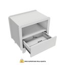 Ver mais imagens de Conjunto 2 Mesas de Cabeceira 55cm com Gaveta e Nicho 100% MDF Padrão Planejados Mabel Branco