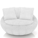 Ver imagem 4 de Kit 02 Poltronas Giratórias para Sala de Estar Kira M03 Bouclê Branco - Lyam Decor
