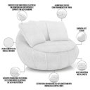 Ver imagem 5 de Kit 02 Poltronas Giratórias para Sala de Estar Kira M03 Bouclê Branco - Lyam Decor