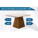 Ver imagem 3 de Mesa para Cozinha Luna com Tampo 120x80cm Madeirado Vidro Canto Curvo Imbuia Ripado 3d Off White