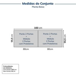 Guarda-roupa Modulado 4 Peças 8 Portas Jade CabeCasa MadeiraMadeira - 2