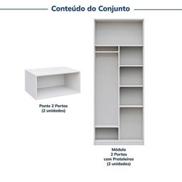 Guarda-roupa Modulado 4 Peças 8 Portas Jade CabeCasa MadeiraMadeira - 4