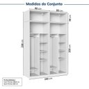 Ver imagem 3 de Guarda Roupa Planejado 4 Peças 8 Portas Jade CabeCasa MadeiraOriginals Branco/Fosco/Avelã