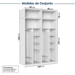 Guarda-roupa Modulado 4 Peças 8 Portas Jade CabeCasa MadeiraMadeira - 3