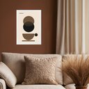 Ver imagem 1 de Quadro Bauhaus Marrom - Xícara de Café 24x18cm:moldura Branca
