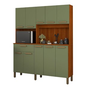 Cozinha Completa Jade 10 Portas Gaveta Mdf Alta Qualidade:verde